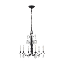  CC1616AI - Shannon traditional 6-light indoor dimmable medium ceiling chandelier in aged iron grey finish with