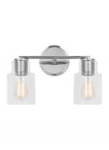  DJV1002CH - Sayward Transitional 2-Light Bath Vanity Wall Sconce in Chrome Finish With Clear Glass Shades