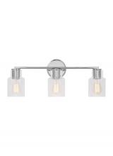 DJV1003CH - Sayward Transitional 3-Light Bath Vanity Wall Sconce in Chrome Finish With Clear Glass Shades