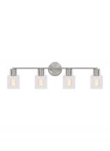  DJV1004BS - Sayward Transitional 4-Light Bath Vanity Wall Sconce in Brushed Steel Silver Finish
