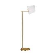  ET1501BBS1 - Paerero modern 1-light LED medium task floor lamp in burnished brass gold finish with white paper sh