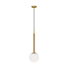  KP1141BBS - Nodes contemporary 1-light indoor dimmable large ceiling hanging pendant in burnished brass gold fin