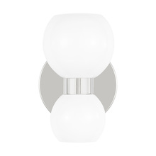  KSW1022PNMG - Londyn modern indoor dimmable single sconce wall fixture in a polished nickel finish with milk white