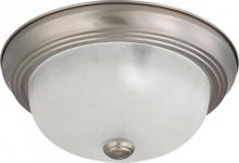  60/3261 - 2 Light - 11" Flush with Frosted White Glass - Brushed Nickel Finish