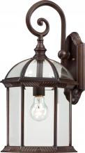  60/4965 - Boxwood - 1 Light 19" Wall Lantern with Clear Beveled Glass - Rustic Bronze Finish