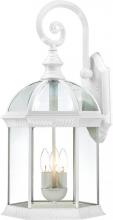  60/4967 - Boxwood - 3 Light 26" Wall Lantern with Clear Beveled Glass - White Finish
