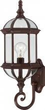  60/4972 - Boxwood - 1 Light 22" Wall Lantern with Clear Beveled Glass - Rustic Bronze Finish