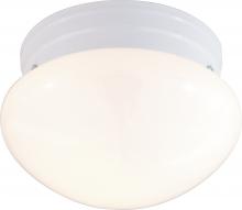  60/6026 - 1 Light - 8" - Flush Mount - Small White Mushroom; Color retail packaging