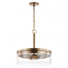  60/7530 - Intersection; 3 Light; Pendant; Burnished Brass with Clear Glass