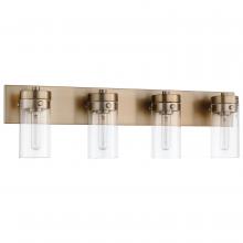  60/7534 - Intersection; 4 Light; Vanity; Burnished Brass with Clear Glass