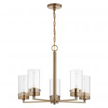  60/7535 - Intersection; 5 Light; Chandelier; Burnished Brass with Clear Glass