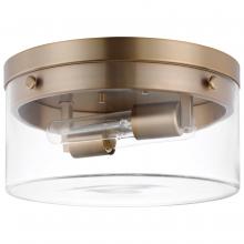  60/7537 - Intersection; Medium Flush Mount Fixture; Burnished Brass with Clear Glass