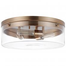  60/7538 - Intersection; Large Flush Mount Fixture; Burnished Brass with Clear Glass