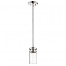  60/7629 - Intersection; 1 Light; Mini Pendant; Polished Nickel with Clear Glass