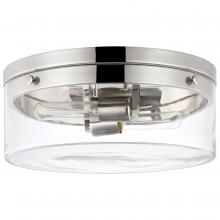  60/7636 - Intersection; Small Flush Mount Fixture; Polished Nickel with Clear Glass