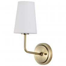  60/7883 - Cordello 1 Light Sconce; Vintage Brass Finish; Etched White Opal Glass