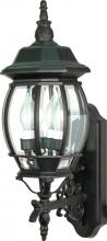  60/890 - Central Park - 3 Light 22" Wall Lantern with Clear Beveled Glass - Textured Black Finish