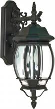  60/893 - Central Park - 3 Light 22" Wall Lantern with Clear Beveled Glass - Textured Black Finish