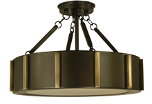  4592 MBLACK/PN - 4-Light 16" Matte Black/Polished Nickel Pantheon Flush Mount