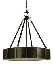  4594 MBLACK/PN - 4-Light 23" Matte Black/Polished Nickel Pantheon Pendant