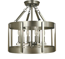  4662 SP/PN - 4-Light Satin Pewter/Polished Nickel Pantheon Semiflush