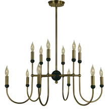  4798 SP/PN - 12-Light Satin Pewter/Polished Nickel Nicole Chandelier