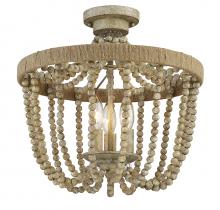  M60002-97 - 3-Light Ceiling Light in Natural Wood with Rope