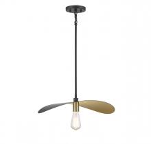  M7031MBKNB - 1-Light Pendant in Matte Black and Painted Gold
