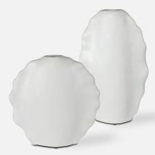  17963 - Uttermost Ruffled Feathers Modern White Vases, S/2