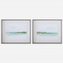  32269 - Uttermost Green Ribbon Coast Framed Prints Set/2