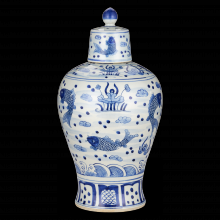  1200-0842 - South Sea Blue & White Meiping Medium Jar